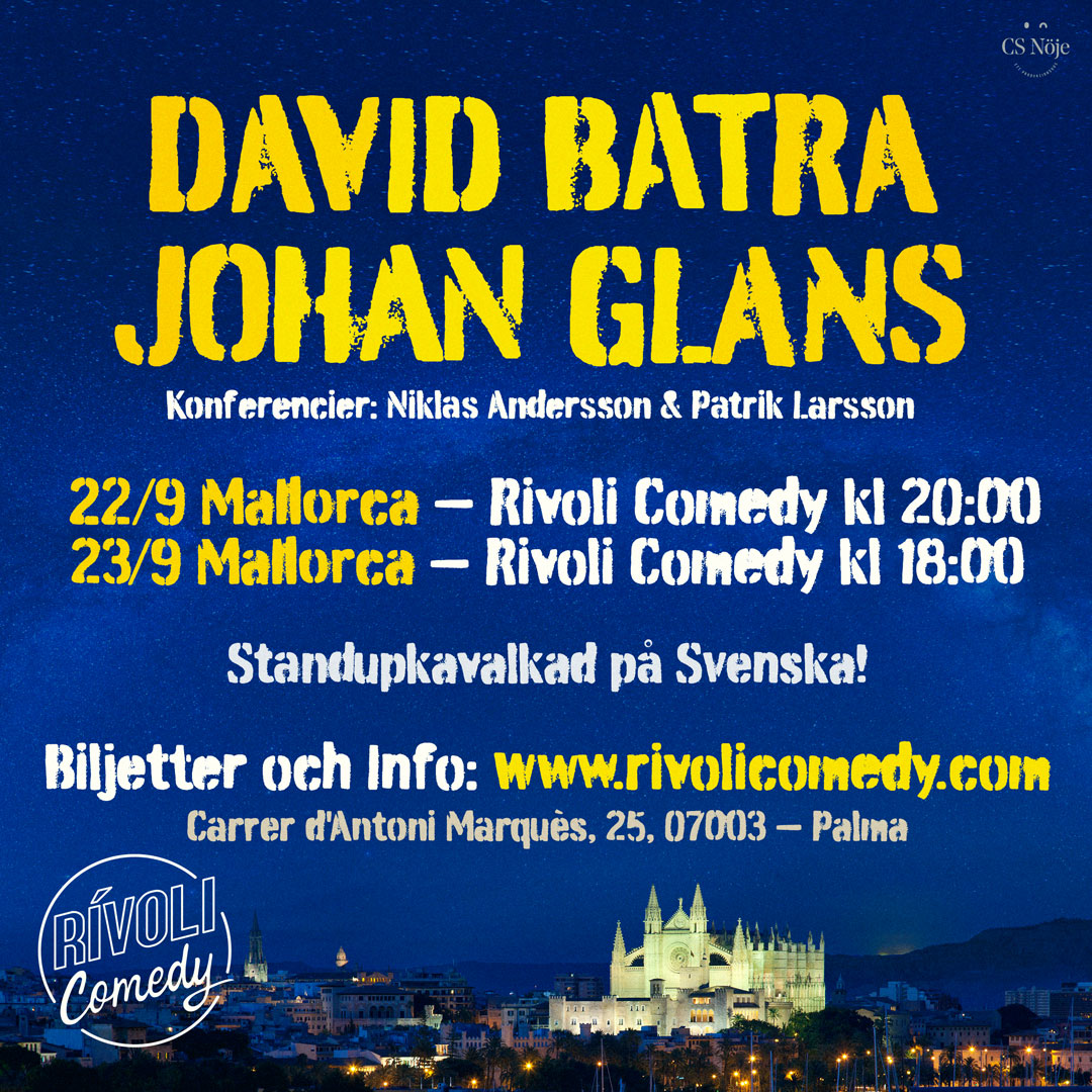 David Batra & Johan Glans · 22 y 23 de septiembre · Palma de Mallorca (Rívoli Comedy)